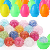 Seeiuua 18-pack filled Easter eggs show vibrant colors with toys inside.