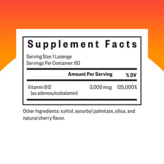 Seeking Health Adeno B12 lozenge closeup with cherry flavor.