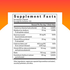 Seeking Health B Complex MF nutrition facts panel showing folate and folinic acid