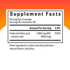 Seeking Health folinic acid label closeup highlights methyl-free folate form for sensitive users