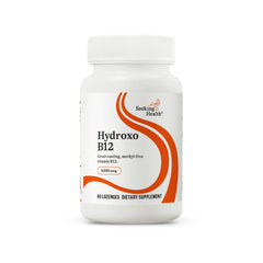 Seeking Health Hydroxo B12 lozenge bottle front showing 60 lozenges for energy support