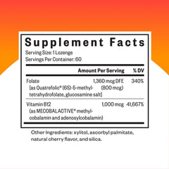 Seeking Health Methyl B12 lozenge packaging shows clear dosage and allergen-friendly features.