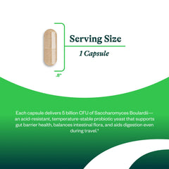 Seeking Health Saccharomyces boulardii travel compact pack ideal for trips.
