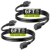 Seeklyze extension cord 6ft 2-pack general indoor use.