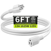 Seeklyze 16awg 6ft extension cord providing reliable indoor power for desks and appliances.