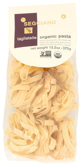 Seggiano Tagliatelle packaging highlighting artisanal pasta for pantry meals