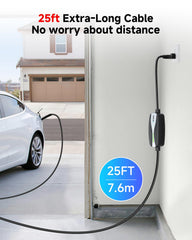 SEGUMA 25ft extension cable provides flexible reach for at-home or public stations.
