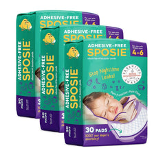 Select Kids Sposie overnight booster pad inside diaper for extended absorbency.