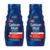Selsun Blue medicated shampoo bottle front—two 11 oz bottles for ongoing care.