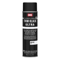 SEM 49143 Trim Black Ultra spray can with satin finish for metal and plastic surfaces