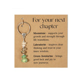 Sensemory Moonstone keychain with luminous shimmer for calm confidence on the go.