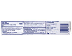 Four-pack Biotene toothpaste on bathroom shelf