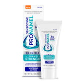 Sensodyne Pronamel Clinical enamel-strength toothpaste tube front for whitening action and enamel protection.