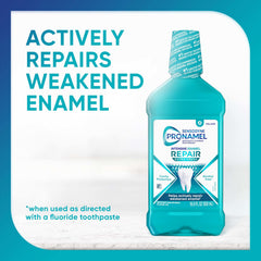 Sensodyne Pronamel Extra Fresh mouthwash cap close-up highlighting refreshing flavor.