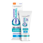 Sensodyne Pronamel toothpaste tube front view, compact 2.3 oz for daily enamel care.