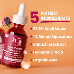 SeoulCeuticals hyaluronic acid dropper highlights moisture boost for all skin types.