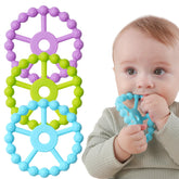 Seposeve ring teether textures for soothing teething gums.