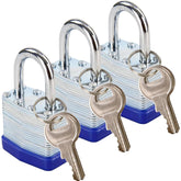 SEPOX Trinity padlock exterior with reinforced laminated steel body for outdoor use.