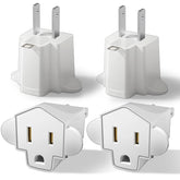 SerBion 3-prong to 2-prong adapter pack for travel and home use.