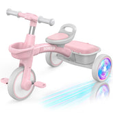 SEREED pink tricycle ready for quick assembly and fun outdoor riding.