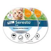 Seresto cat collar on cat providing eight-month protection.