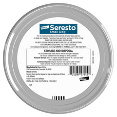 Seresto small dog collar on dog demonstrates comfortable wear and continuous protection