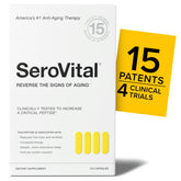 Serovital Renewal bottle front signals anti-aging support and daily vitality.
