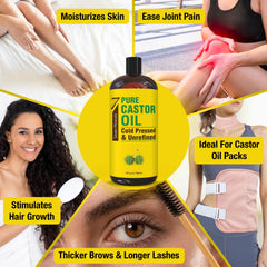 Seven Minerals castor oil bottle label closeup shows hexane-free pure ingredient