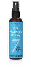 Seven Minerals magnesium oil bottle showcasing travel-size convenience and purity.