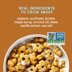 Close-up of Seven Sundays Maple Sea Salt cereal with dates and seeds