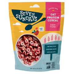 Seven Sundays Super Fruity cereal bowl with real fruits for a bright morning start.
