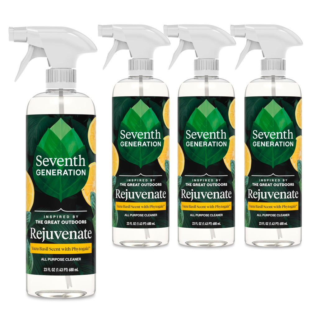 Seventh Generation all-purpose cleaner Yuzu Basil bottle, eco-friendly packaging and versatile cleaning.