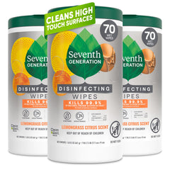 Seventh Generation Lemongrass Citrus wipes pack front for quick cleaning