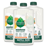 Seventh Generation hand dish wash refill bottle front shows a safe, plant-based formula for everyday dish cleaning