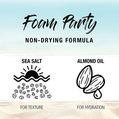 SexyHair Texture Foam Party Lite close-up highlights creamy foam for beachy texture.