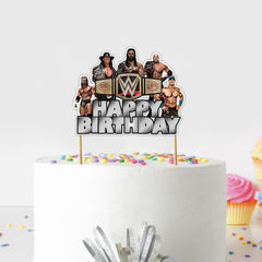 Seyal WWWE cake topper with a food-safe stick for safe dessert decorating.