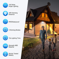 SEZAC Solar Lights Outdoor 3modes showing versatility for yards