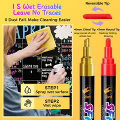 SFAIH liquid chalk marker wiped clean in one second with no residue.