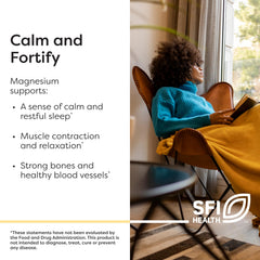 SFI Health Klaire Labs chelated magnesium glycinate diagram emphasizes bioavailability.