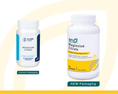 Klaire Labs magnesium citrate capsules for daily muscle and nerve support.