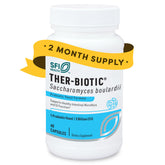 SFI Health Klaire Labs Saccharomyces boulardii bottle front supports digestive balance.