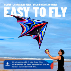 SGftre Delta Kite large triangle blue showing bold color and wide stability.