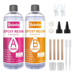 Shabebe Epoxy Resin 32oz crystal clear pour for jewelry and river tables.
