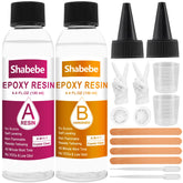 Shabebe Epoxy Resin crystal-clear pour for glossy DIY jewelry and art.