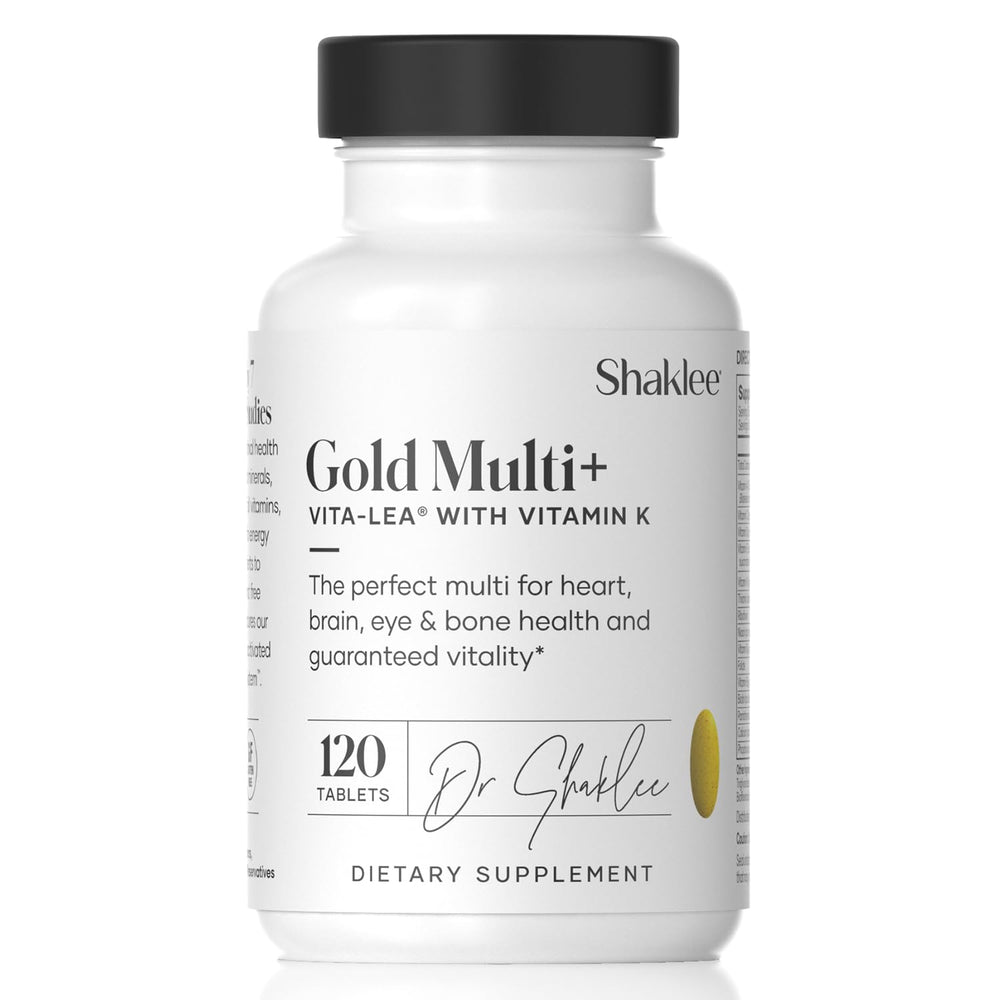 Shaklee Vita-Lea Gold bottle front view supports daily energy and healthy aging.