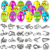 ShallOnly 24-pcs prefilled Easter eggs showing convenient, ready-to-hide puzzles for kids' baskets.