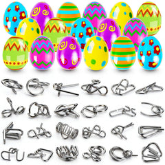 ShallOnly 24-pcs prefilled Easter eggs showing convenient, ready-to-hide puzzles for kids' baskets.