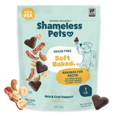 Shameless Pets Bananas for Bacon soft-baked treats 16oz, ideal for training rewards.