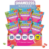 Shameless All-Stars gummies on pack front for quick snacking