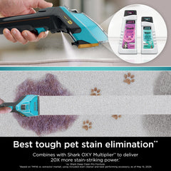 Shark Deep Clean Pet Formula label detail shows model compatibility with Shark cleaners.